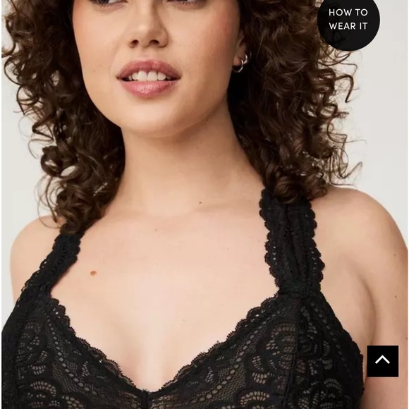 Torrid Unlined Lace Solid Racerback Black Bralette 2X - Picture 4 of 8